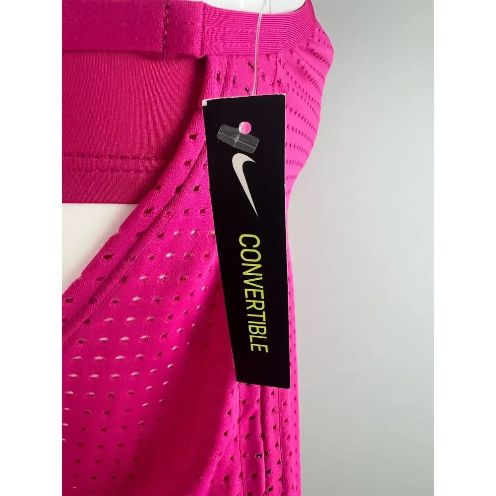 Nike Pink Stretch Mesh Sporty Essential Tankini Swimsuit Top Small